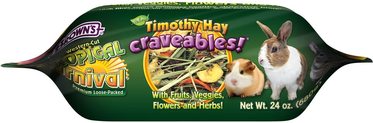 Brown's Tropical Carnival Natural Timothy Hay Craveables! Small Animal Food