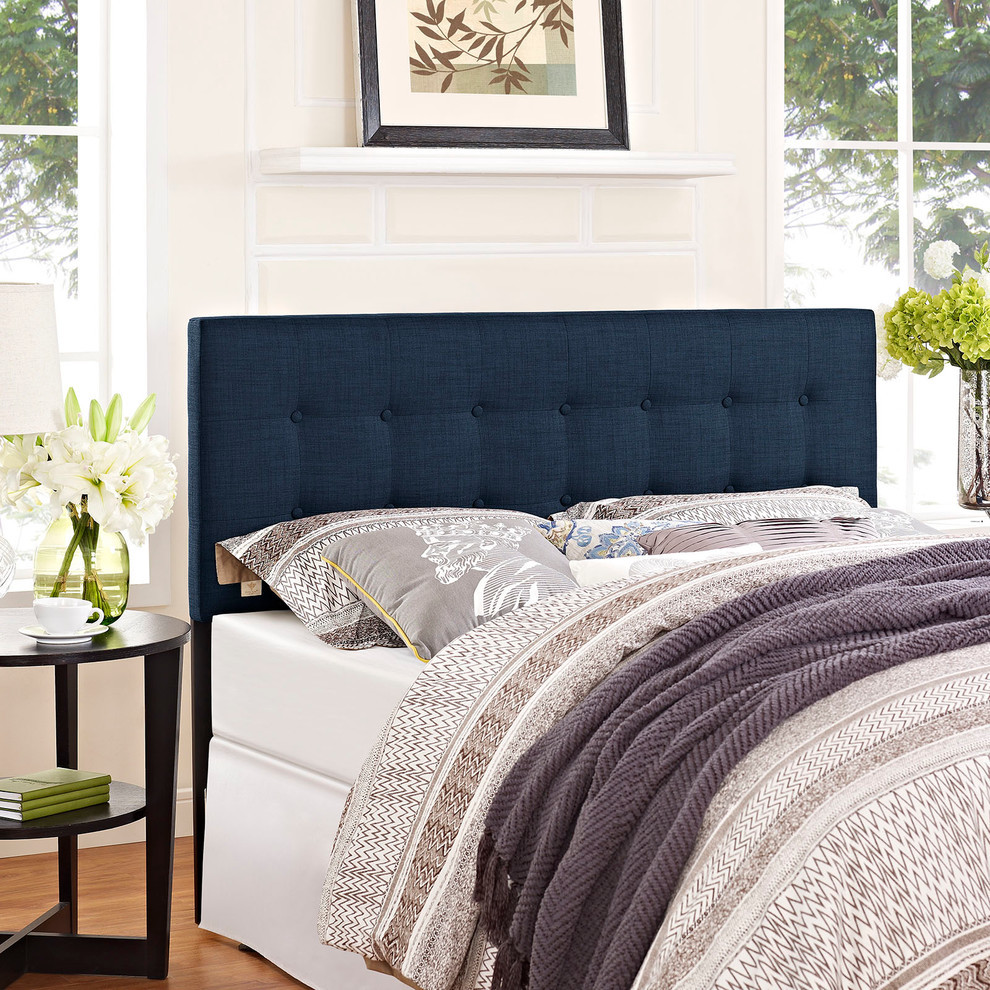 Modern Contemporary Fabric Headboard  Navy  Fabric  Queen Size   Contemporary   Headboards   by House Bound  Houzz