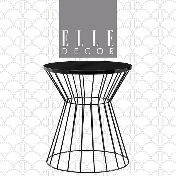 Elle Decor Lulu Round Hourglass Metal Side Table