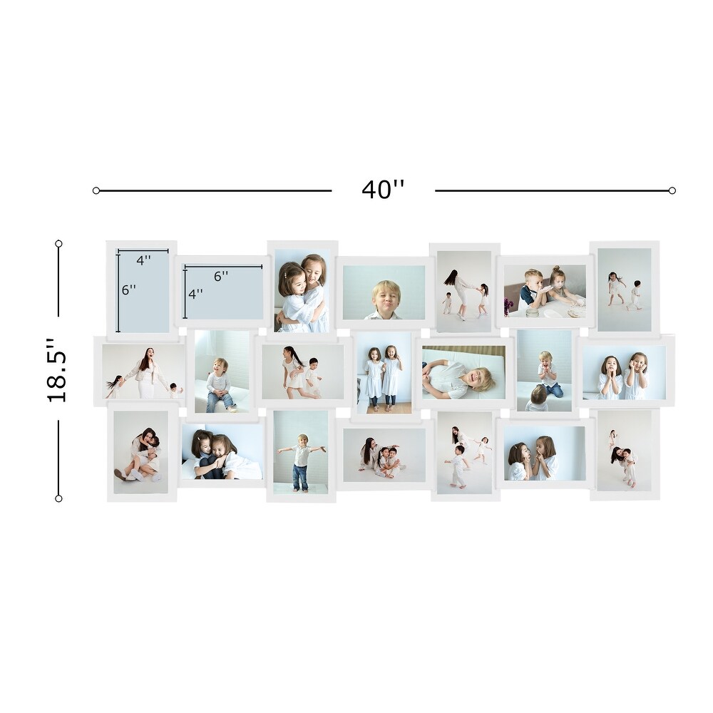 Hello Laura Modern Plastic 21 Piece Wall Hanging Family Photo Frame Wall Set