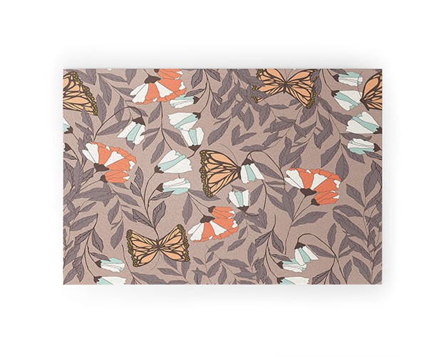 Bluelela Monarch Garden Looped Vinyl Welcome Mat Society6