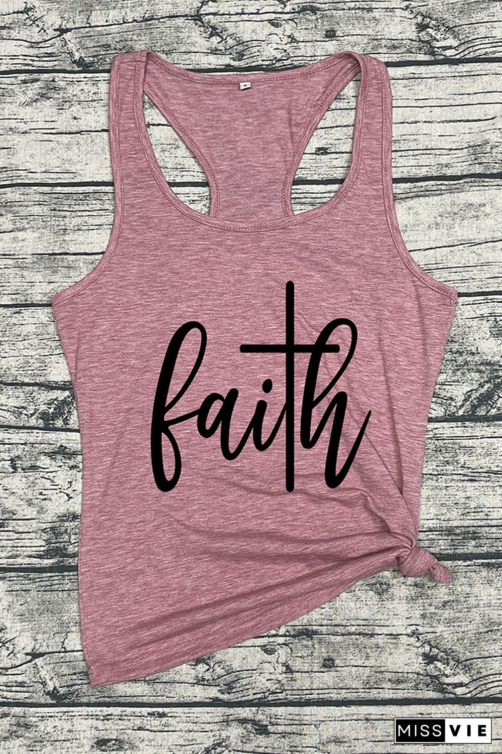 Faith Printed Sleeveless Tank Top Wholesale