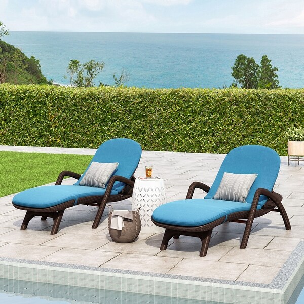 Waverly Faux Wicker Chaise Lounges (Set of 2) by Christopher Knight Home