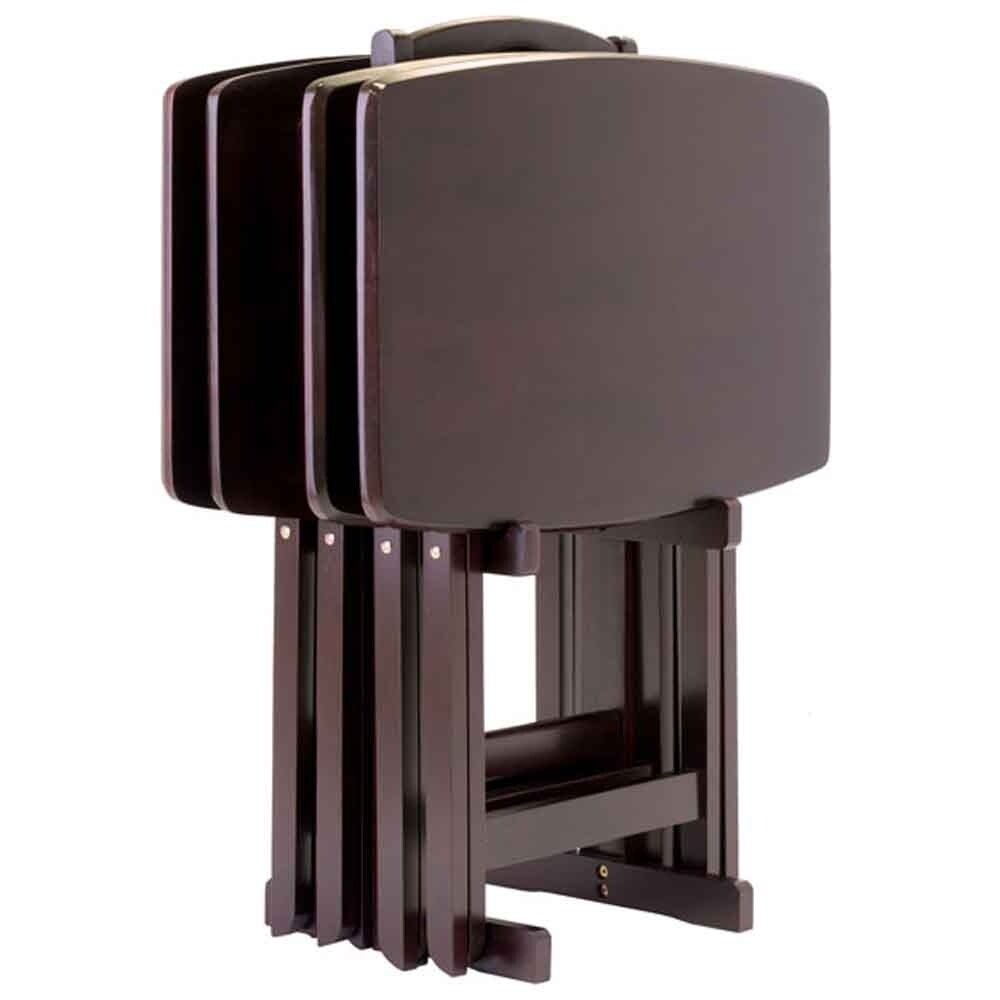 Winsome Dylan 5 Piece Oversize Snack Table with Stand  Espresso