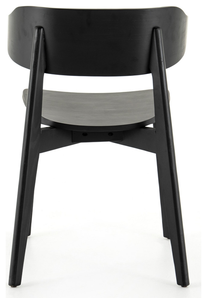 Franco Black Veneer Dining Chair Set Of 2   Midcentury   Dining Chairs   by Zin Home  Houzz