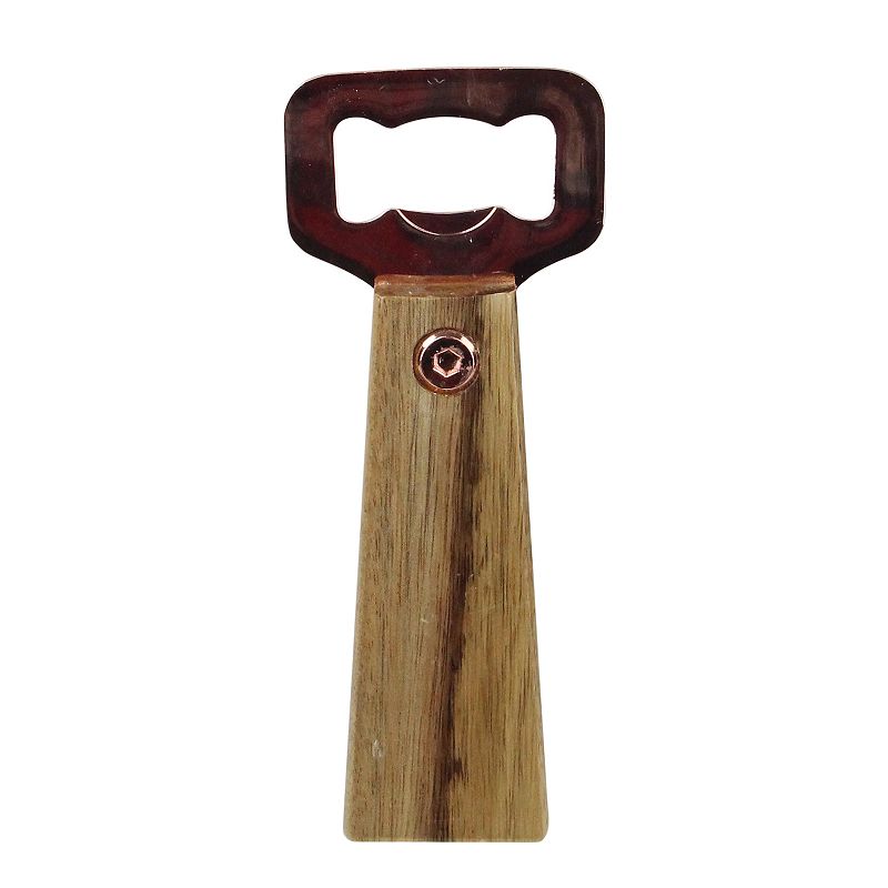 6 Rose Gold Bottle Opener with Acacia Wood Handle