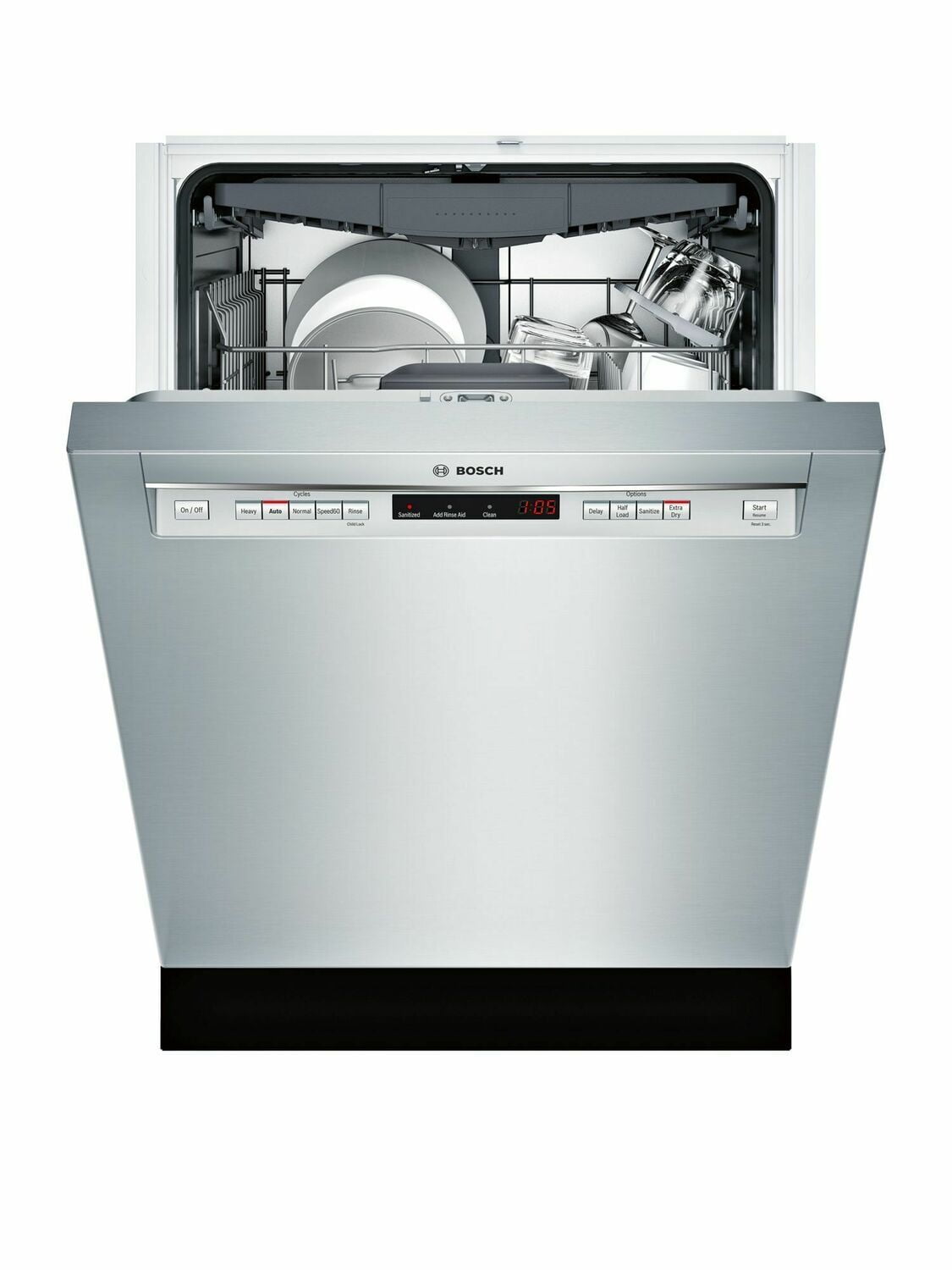 Bosch SHEM63W55N 300 Rec Hndl, 5/4 Cycles, 44 Dba, 3Rd Rck - Ss