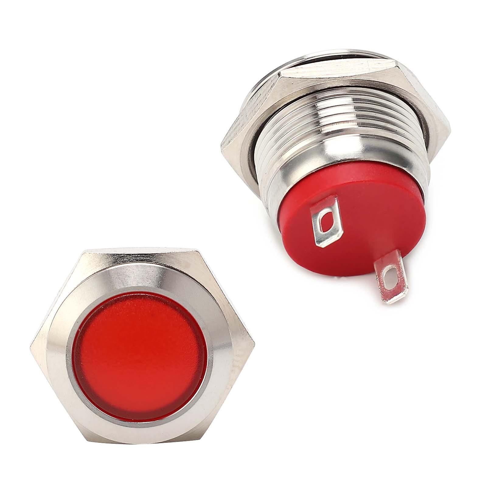 0.6in Led Indicator Bright Signal Light Flameretardant Base Pin Type Ip66 Waterproof Red