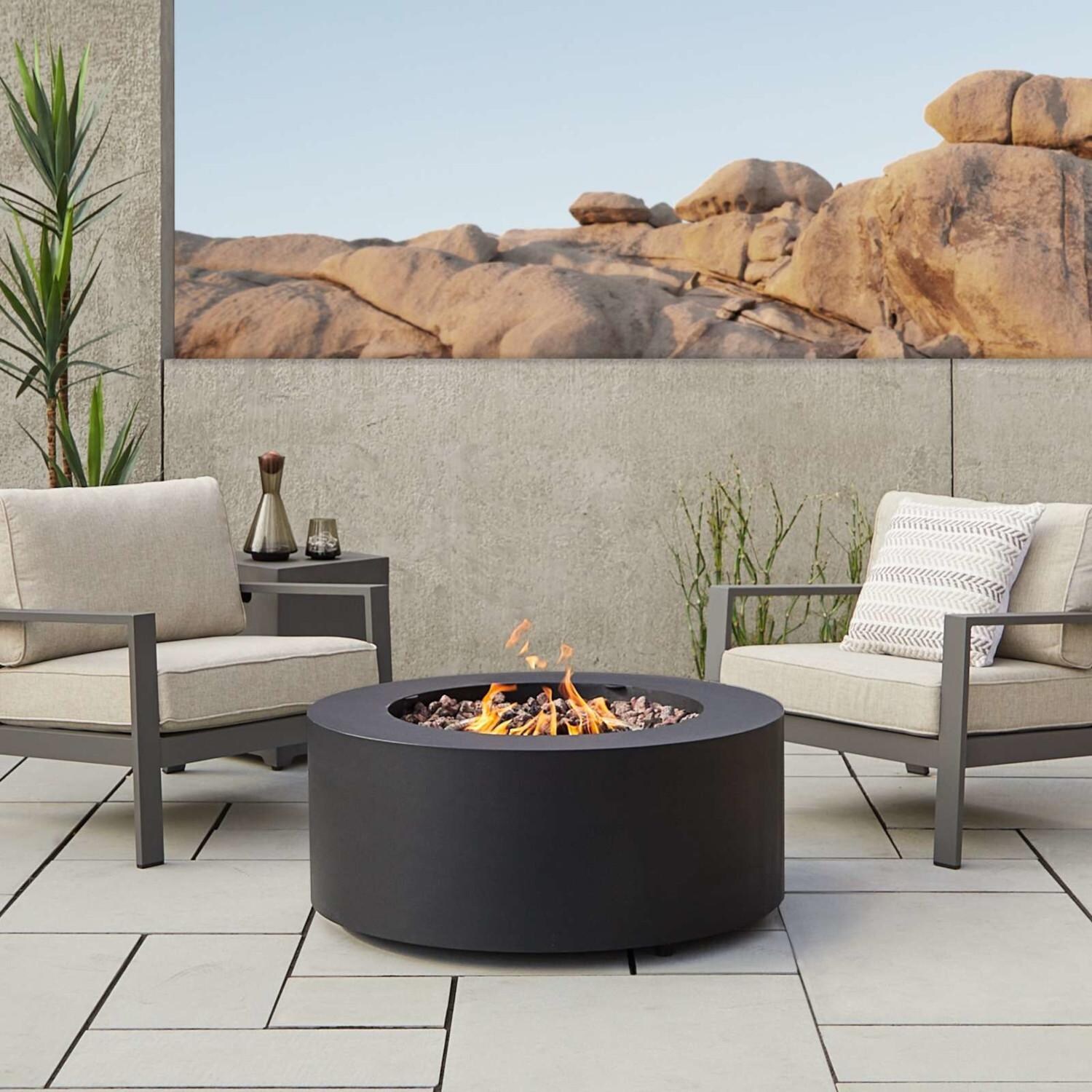 Lakeview Elysian 36-Inch Round Propane Fire Table w/ NG Conversion Kit