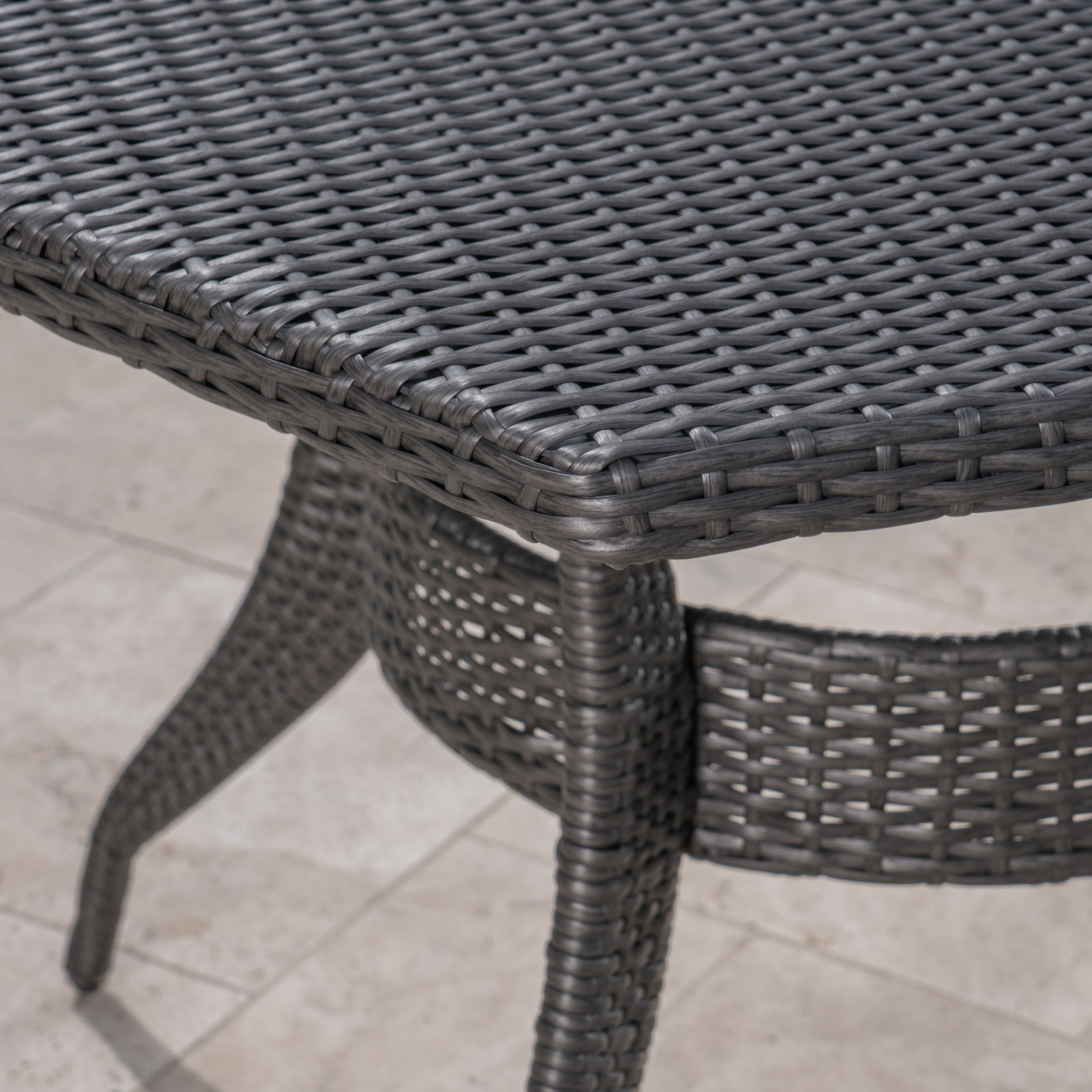 Daisy Outdoor 53 Inch Wicker Hexagon Dining Table