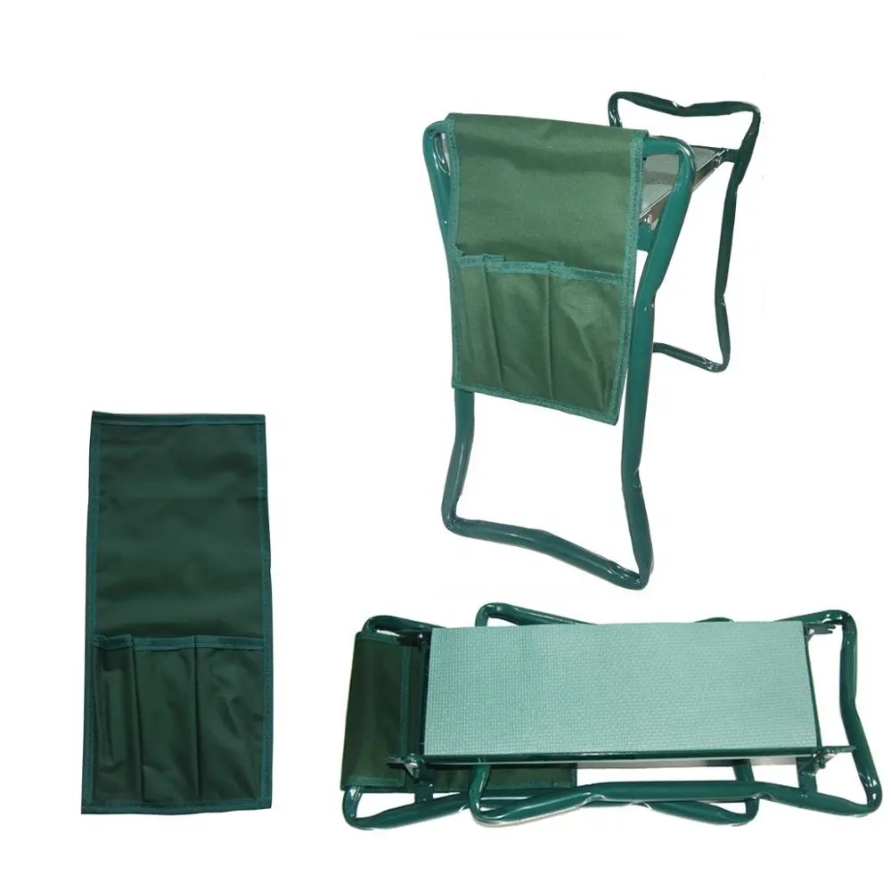 Double deck garden tool seat foldable kneeler chair