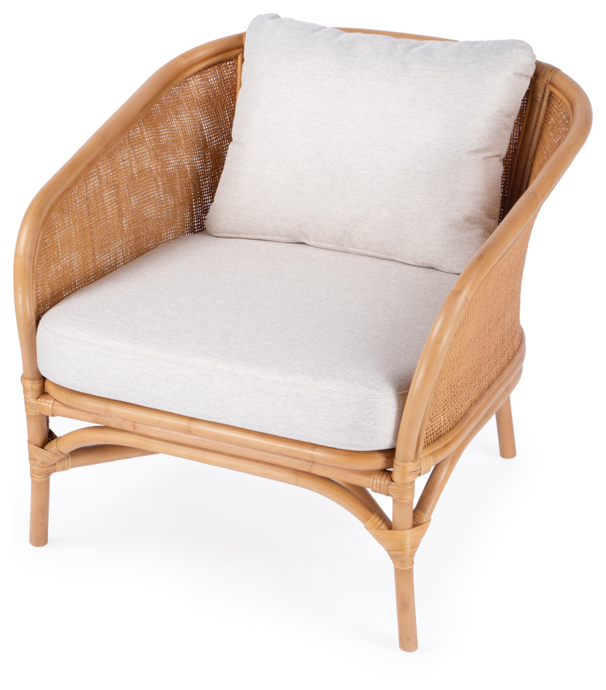 Captiva Rattan Upholstered Accent Chair   Beach Style   Armchairs And Accent Chairs   by Butler Specialty Company  Houzz