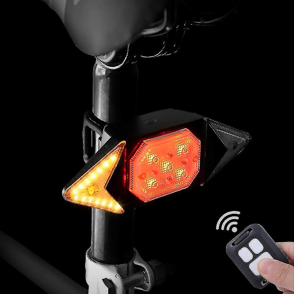 Bike Turn Signal Lights With Remote Control Wireless Tail Light Turn Signal Bike Bicycle Lights Strobe Light Safety Warning 5 Light Modes