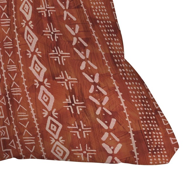 Schatzi Brown Modern Mudcloth Rust Throw Pillow Red Deny Designs