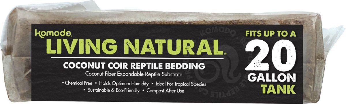 Komodo Coir Peat Brick Single Reptile Bedding， Brown， 20-gal