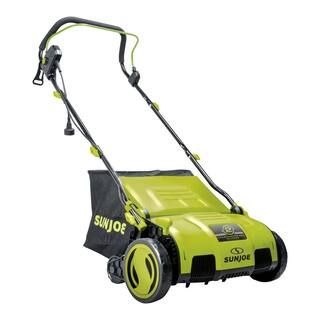 Sun Joe 15 in. 13 Amp Electric Lawn Dethatcher with Collection Bag AJ805E