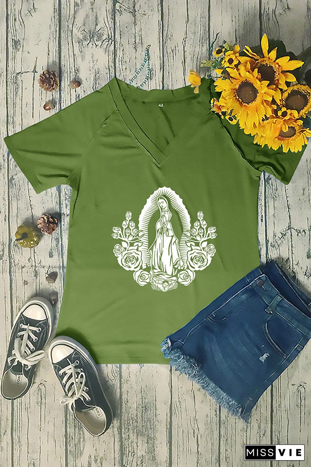 Mother Mary Print Graphic Tee