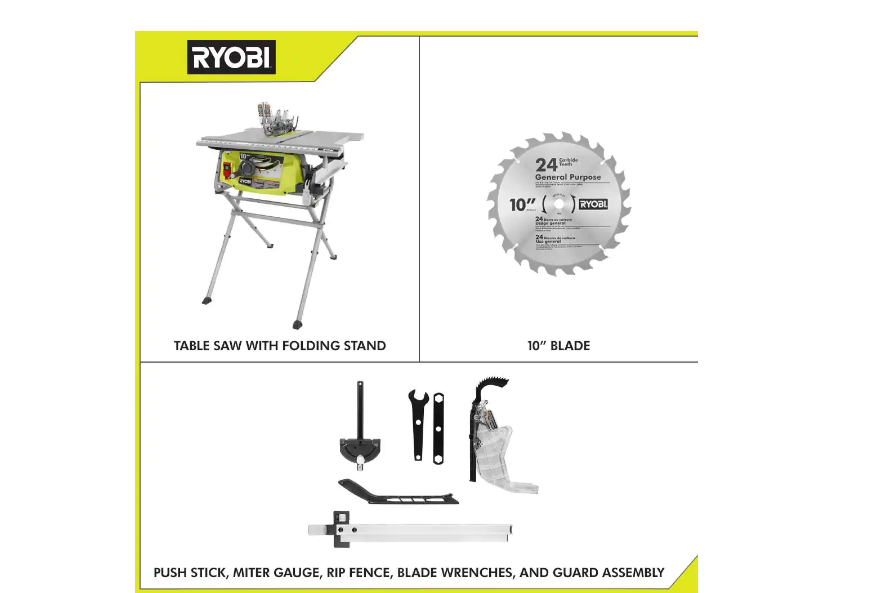 RYOBI RTS12T 15 Amp 10 in. Table Saw with Folding Stand