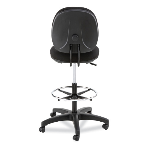 Alera Interval Series Swivel Task Stool， Supports Up to 275 lb， 23.93 to 34.53 Seat Height， Black Fabric (IN4611)