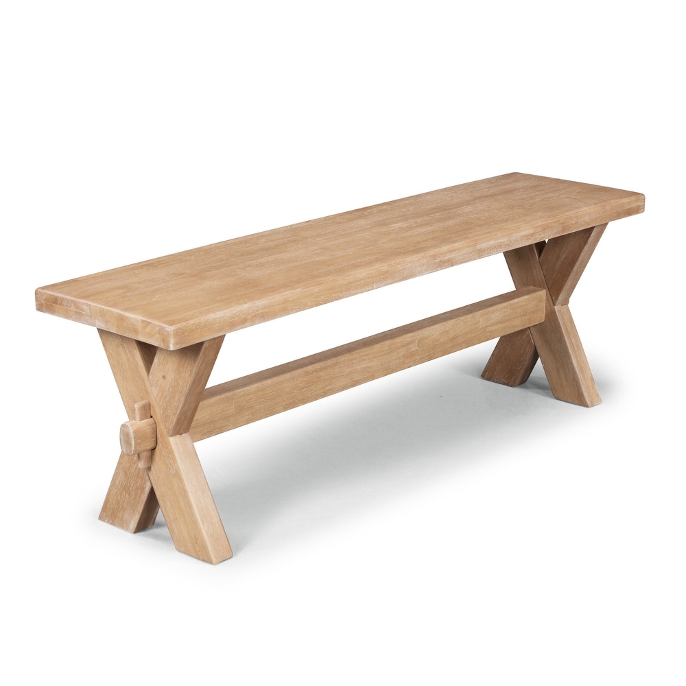 Homestyles Cambridge Off White Wood Dining Bench   54\