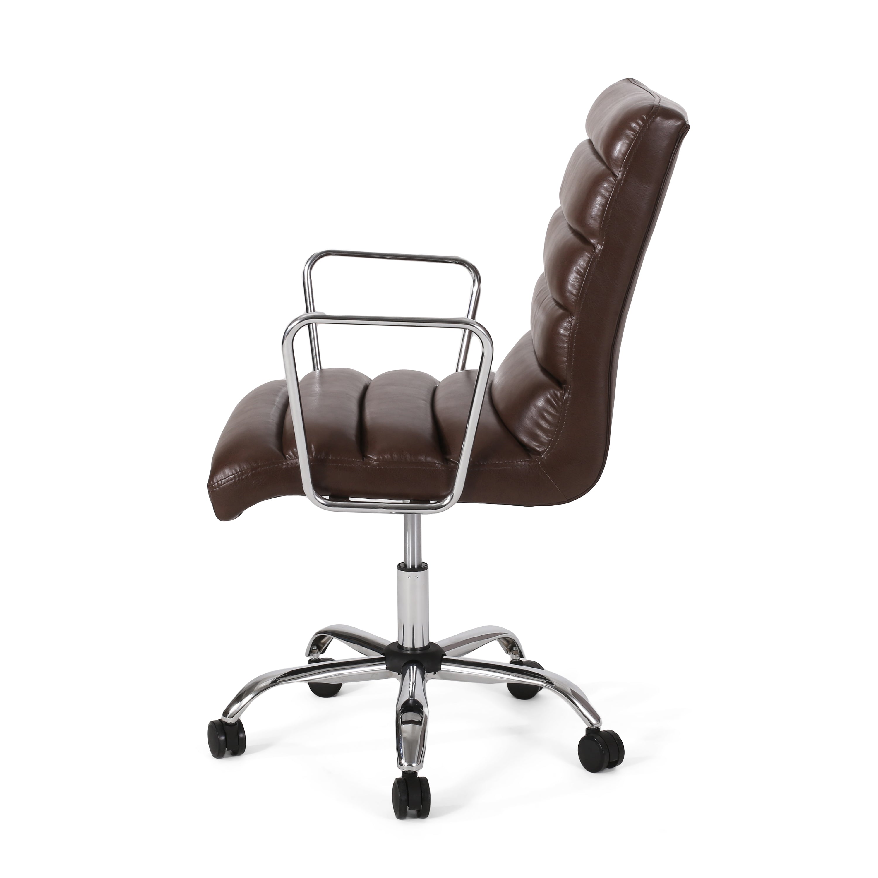 Gilmans Contemporary Faux Leather Channel Stitch Swivel Office Chair