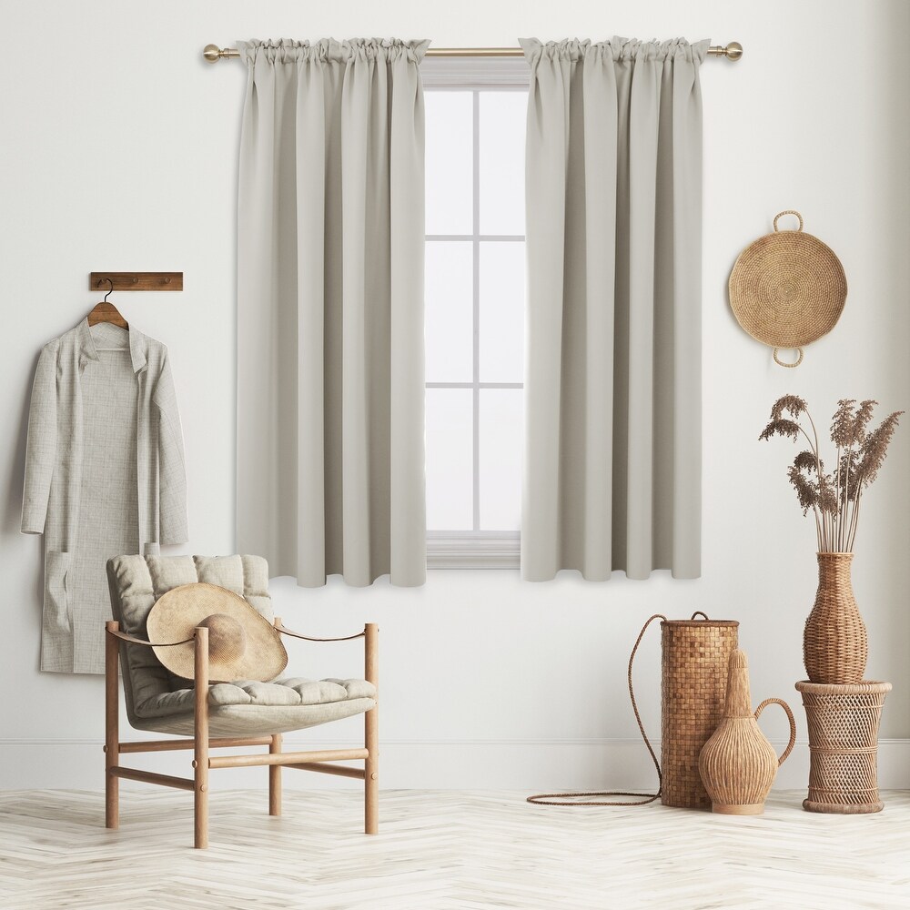 Deconovo Solid Rod Pocket 52 Width Curtain Panel Pair(2 Panel)