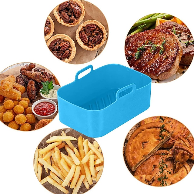 1pc Air Fryer Silicone Pot Reusable Air Fryer Silicone Basket