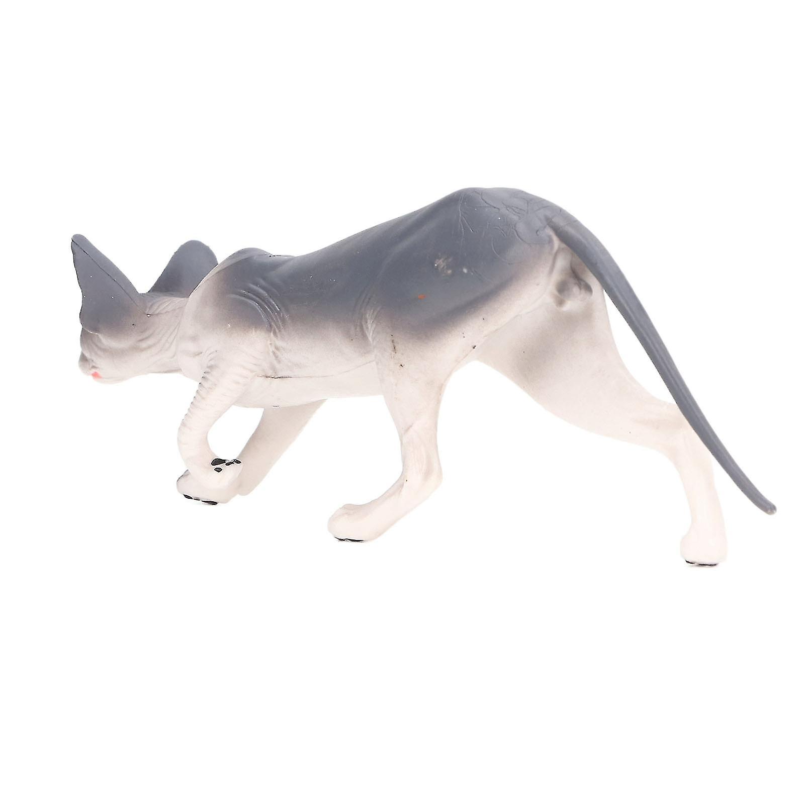 Simulation Hairless Cat Model Toy Vivid Small Pet Cat Figurines Toy for Kids Children Home Desktop Decoration PL127 1840