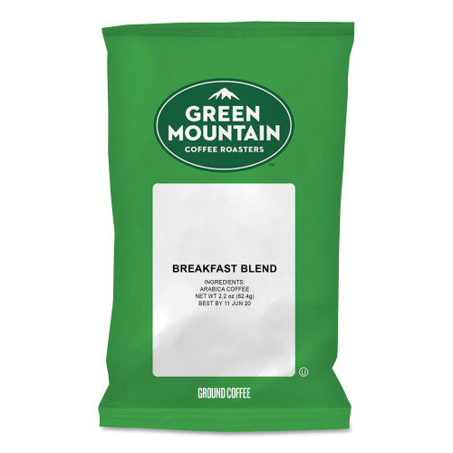 Green Mountain Coffee Roasters Breakfast Blend Coffee Fraction Packs， 2.2 oz， 100/Carton (4432)