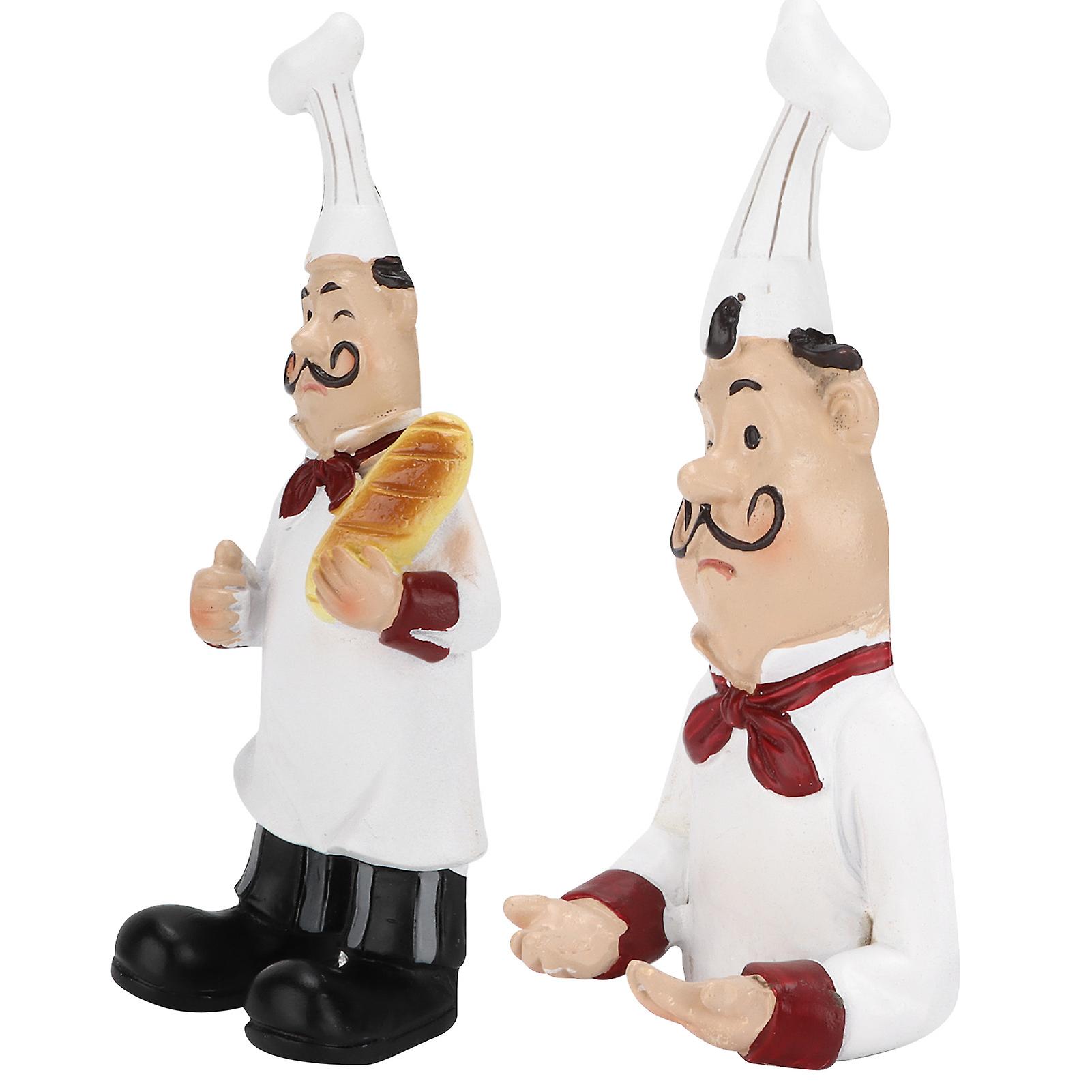 2pcs Wall Hooks Adhesive Chef Figurines Wall Mount Kitchen Appliances Hanger For Decoration Hanging Gift