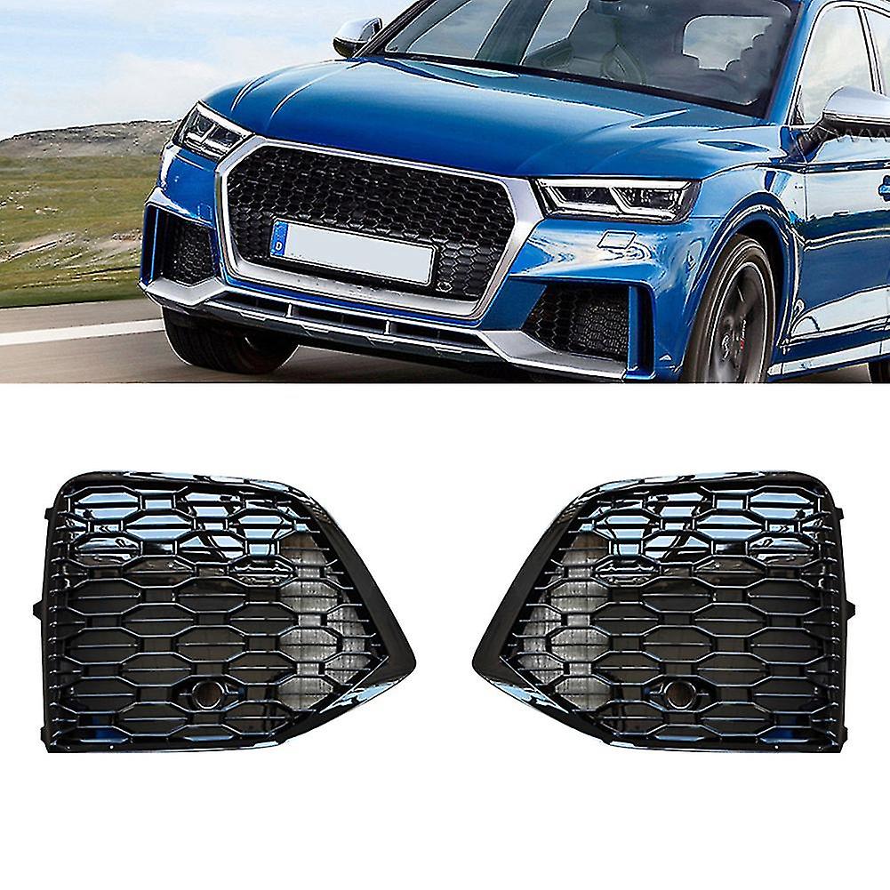 Car Glossy Black Front Left Bumper Fog Light Cover Bezel Grille For Q5 2021 2022 Style