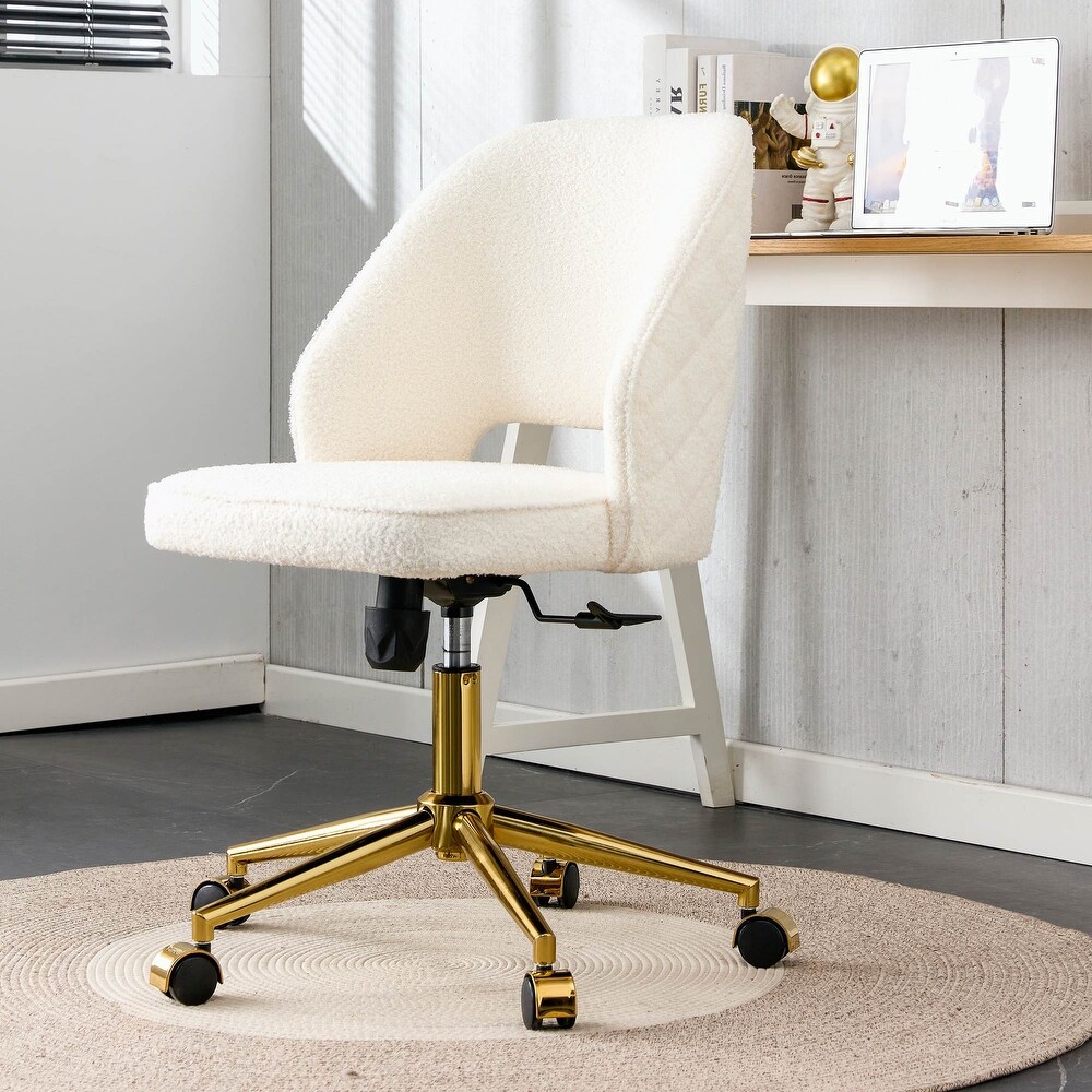 Velvet Office Chairs  Adjustable 360 °Armless Swivel