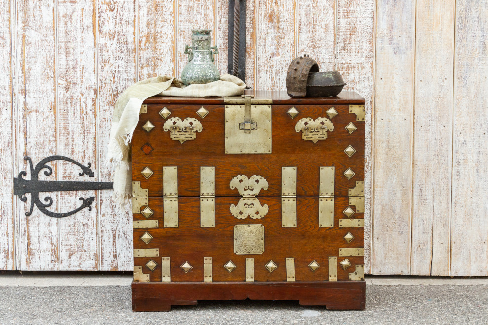 Antique Metal Fitted Korean Wedding Chest   Asian   Accent Chests And Cabinets   by De cor  Houzz