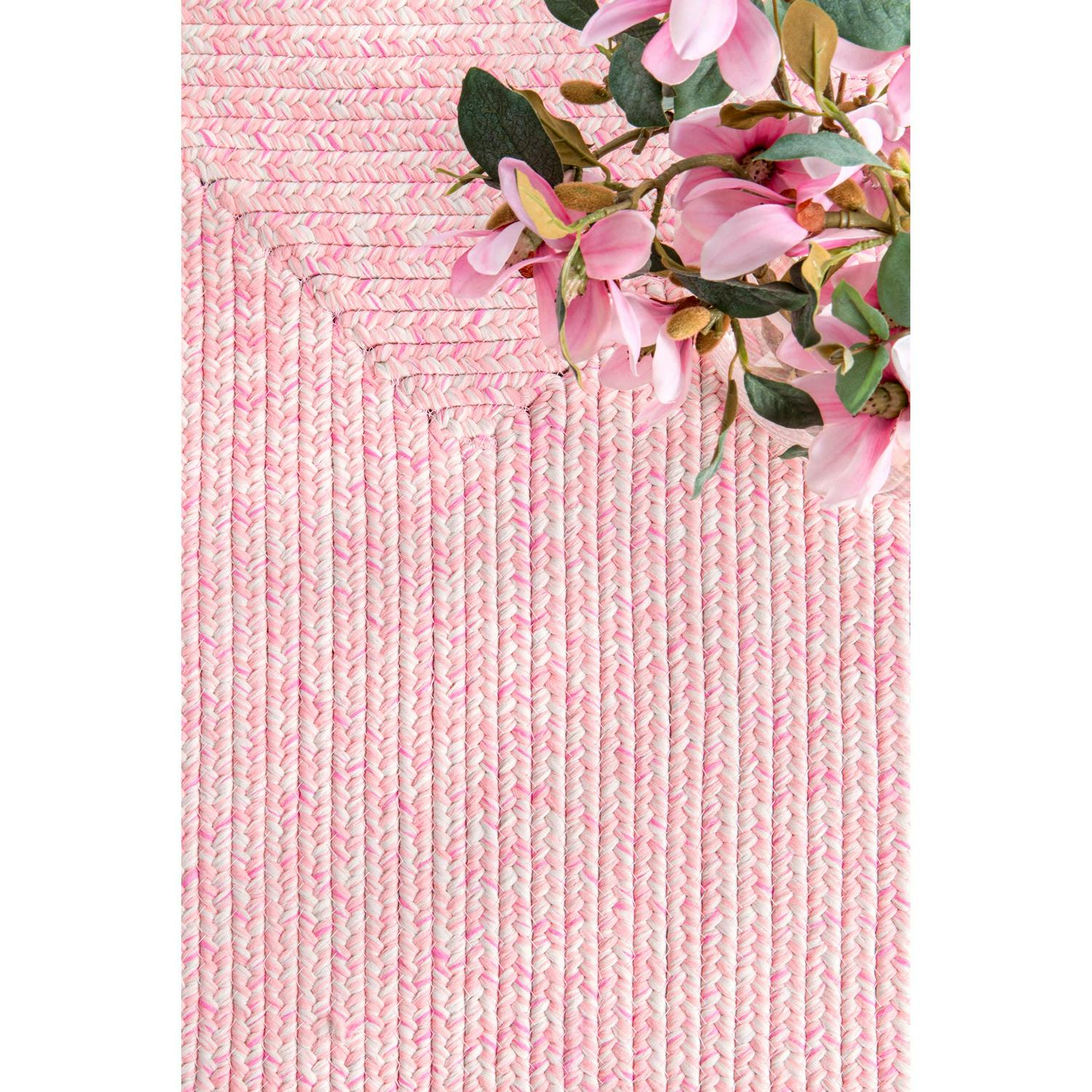 nuLOOM Wynn Braided Indoor/Outdoor Accent Rug， 2and#8242; x 3and#8242;， Pink