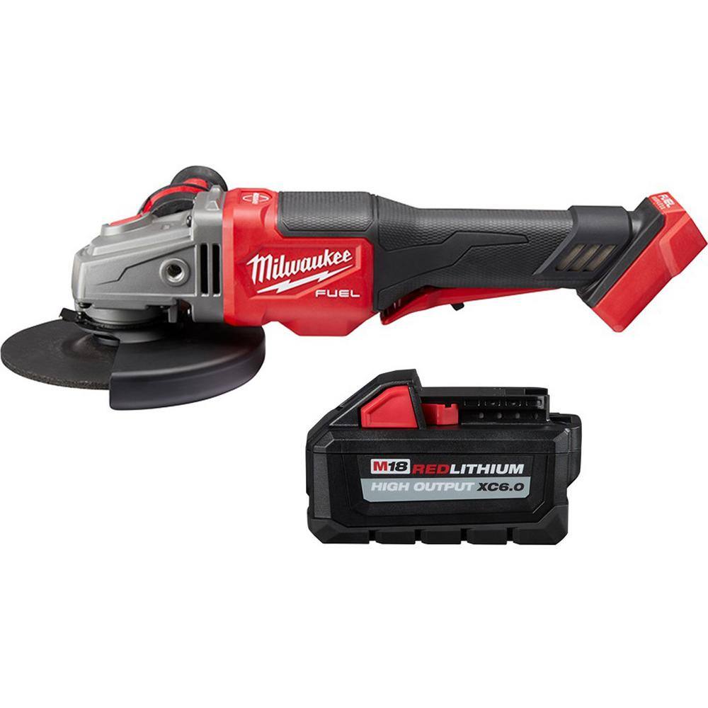 MW M18 FUEL 18-Volt Lithium-Ion Brushless Cordless 4-12 in.6 in. Braking Grinder wPaddle Switch with 6.0 Ah Battery 2980-20-48-11-1865