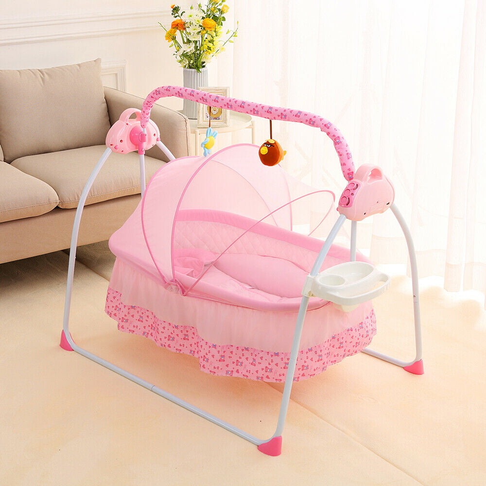 OUKANING Electric Baby Swing Cradle Seat Music Lounger+Bluetooth+USB