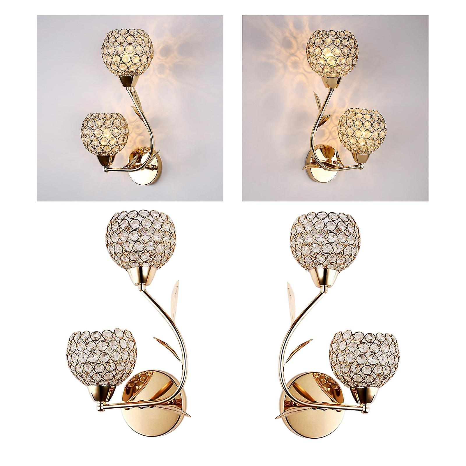 2pcs Crystal Wall Lamp Sconce Light E26 E27 Bedrooms Stairs Decor