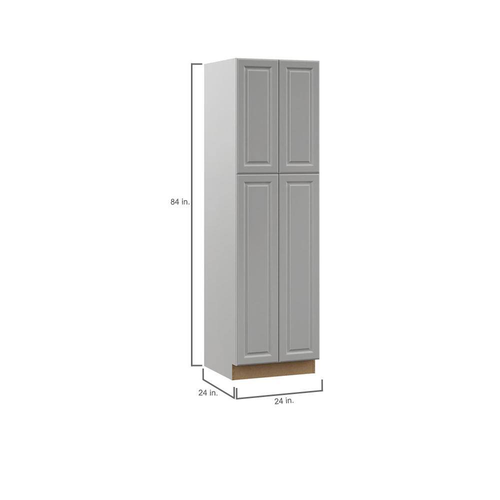 Hampton Bay Designer Series Elgin Assembled 24x84x23.75 in. Pantry Kitchen Cabinet in Heron Gray T2484-ELGR