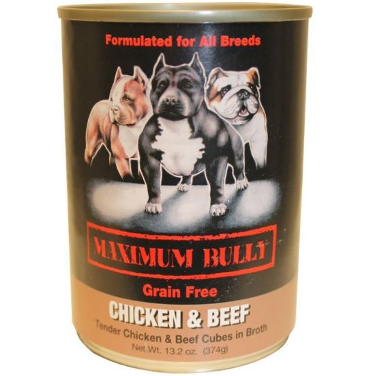 Maximum Bully Chicken/Beef Canned Dog Food， 13.2 oz.