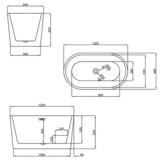 Satico Freestanding 47 in. Contemporary Design Acrylic Flatbottom Soaking Tub Bathtub in White TB47S6630