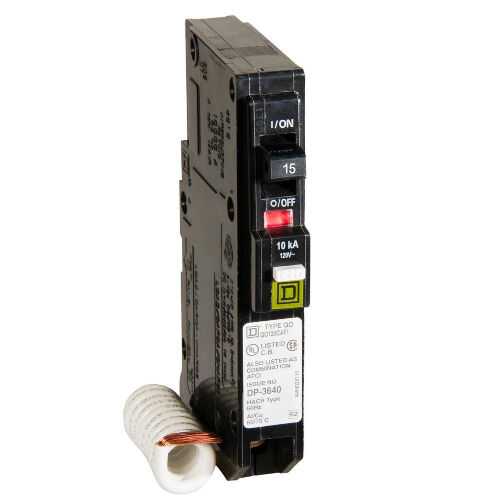 Square D QO 15 Amp Single-Pole Combination Arc Fault Circuit Breaker(QO115CAFIC) QO115CAFIC