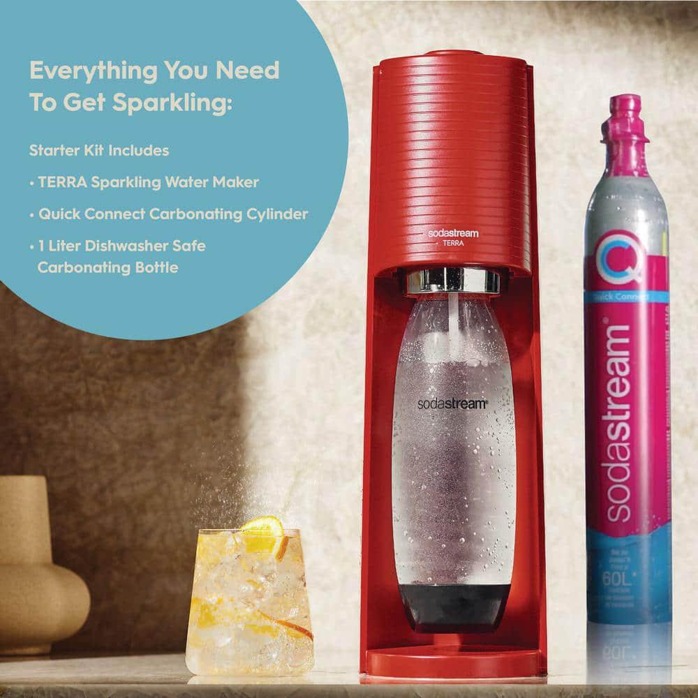 SodaStream Terra Red Soda Machine and Sparkling Water Maker Kit