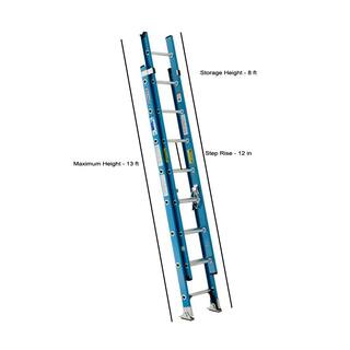 Werner 16 ft. Fiberglass Extension Ladder with 250 lb. Load Capacity Type I Duty Rating FE1016-2