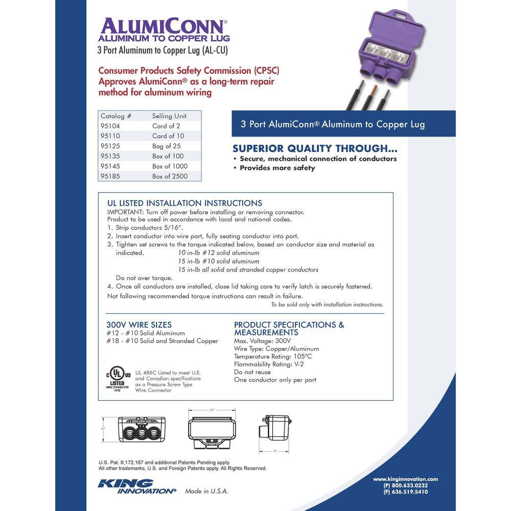 AlumiConn 3-Port ALCU Wire Connectors (100-Pack) 95135.0