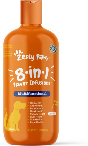 Zesty Paws 8-in-1 Flavor Infusions Chicken Flavored Liquid Multivitamin for Dogs