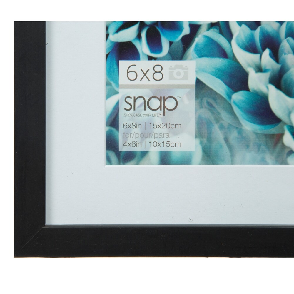 Snap 6x8 Mat to 4x6 Black Wood Picture Frame