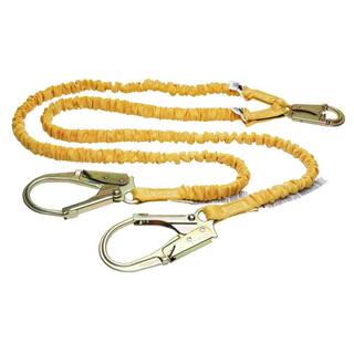 Werner 6 ft. SoftCoil Twin Leg Lanyard (Energy Absorbing Inner Core Snap Hook Rebar Hook) C451200