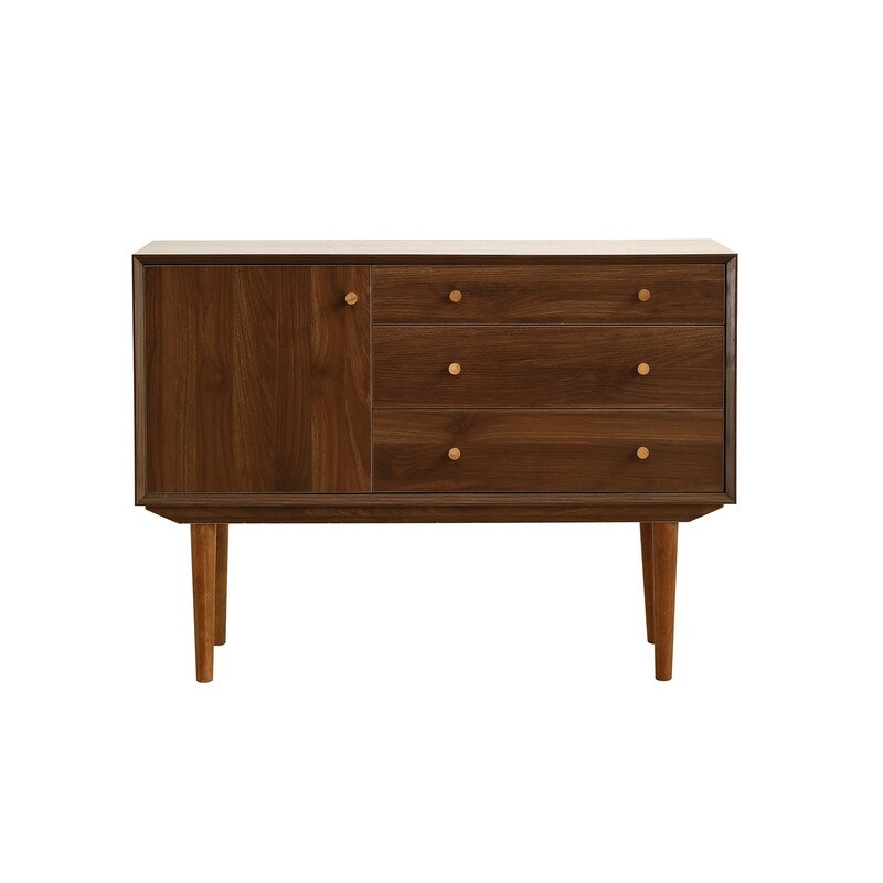 43.3 inch Walnut Finish Modern Buffet Cabinet