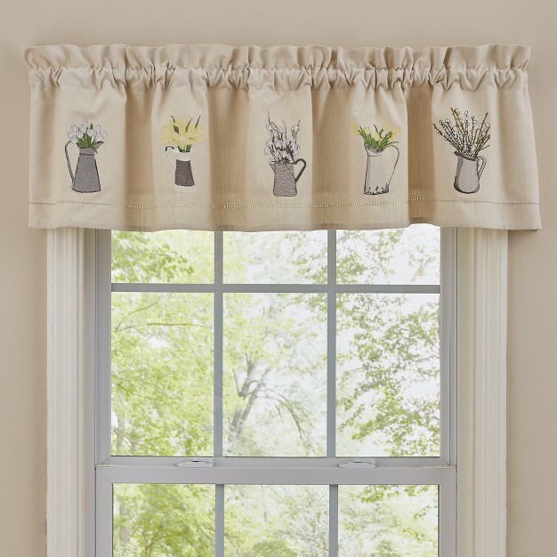 Park Designs Pitcher With Flowers Embroidered Lined Valance 60 x27 x27 X 14 x27 x27