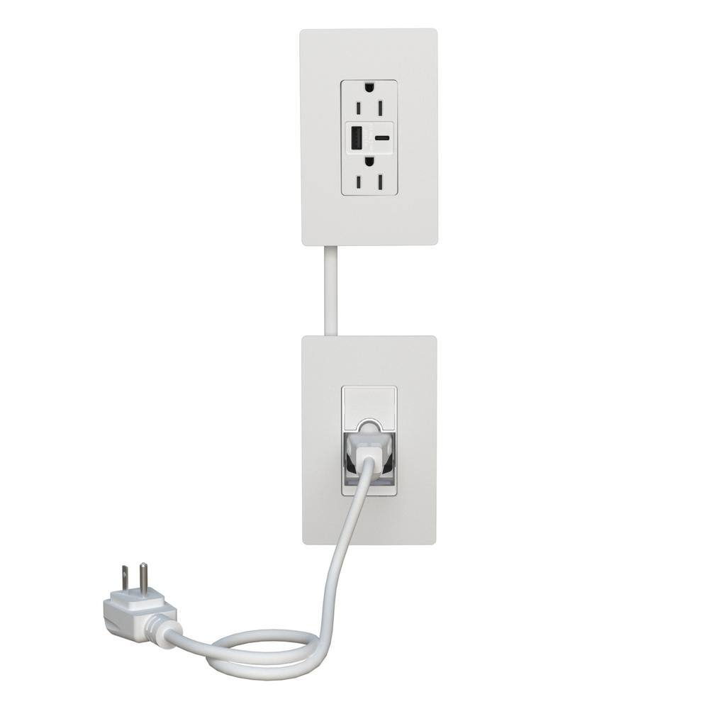 Legrand radiant In-Wall Power and USB Type AC Outlet Relocation Kit White IWPEUSBAC-WH